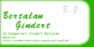 bertalan gindert business card